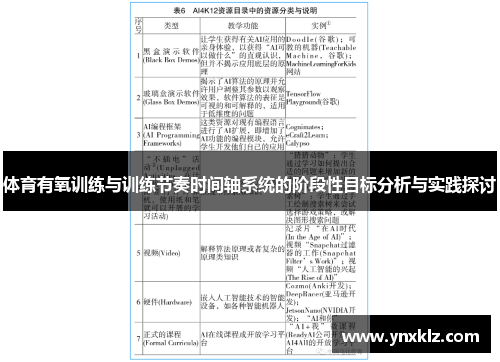 体育有氧训练与训练节奏时间轴系统的阶段性目标分析与实践探讨